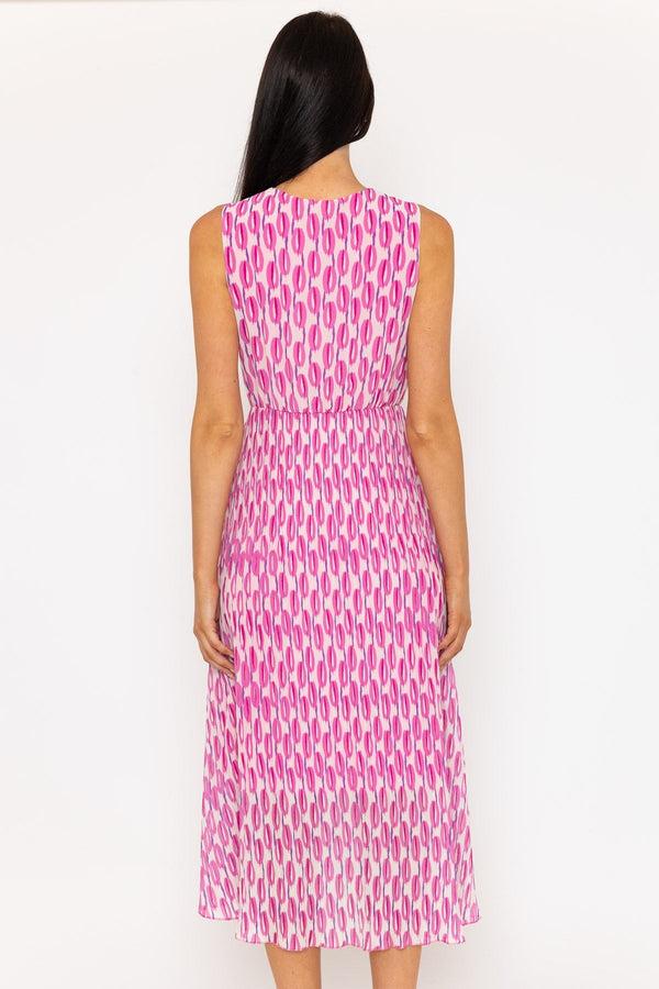 Carraig Donn Hannah Pink Print Sleeveless Midi Dress