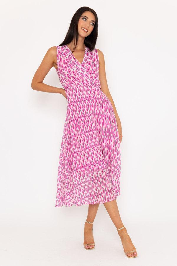 carraig donn Hannah Pink Print Sleeveless Midi Dress