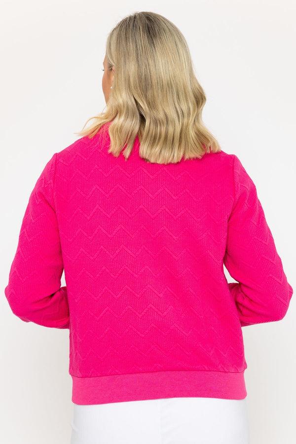 Carraig Donn Hot Pink Textured Jersey Bomber Jacket