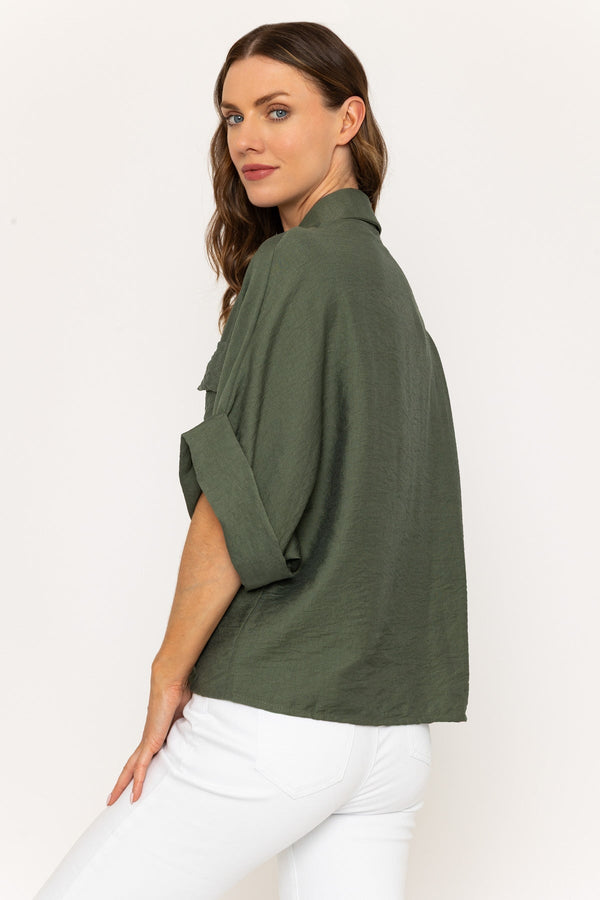 Carraig Donn Khaki Utility Pocket Short Sleeve Shirt