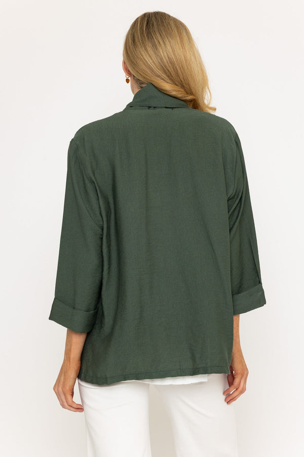 Carraig Donn Khaki Viscose Blend Lightweight Jacket