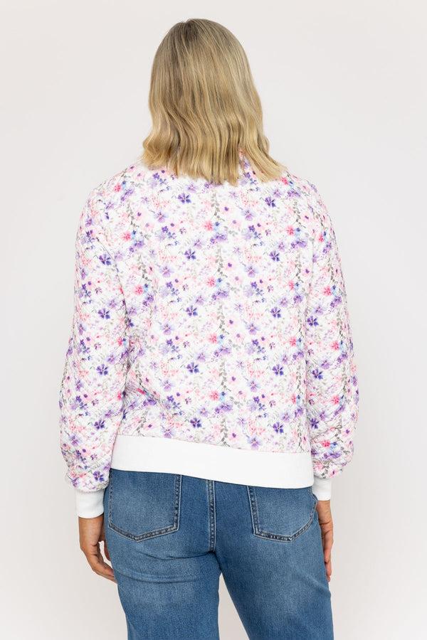 Carraig Donn Lilac Printed Textured Jersey Bomber Jacket