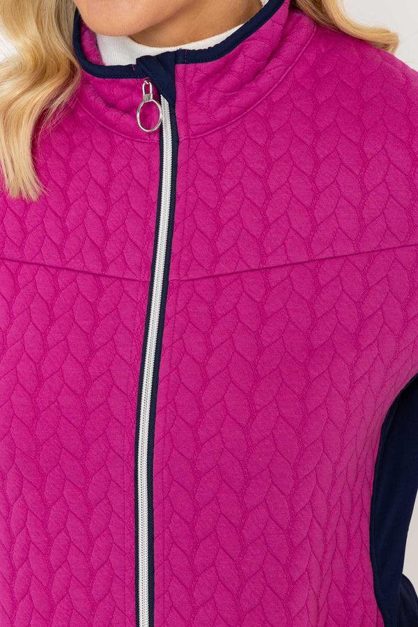 Carraig Donn Magenta Textured Contrast Jersey Jacket