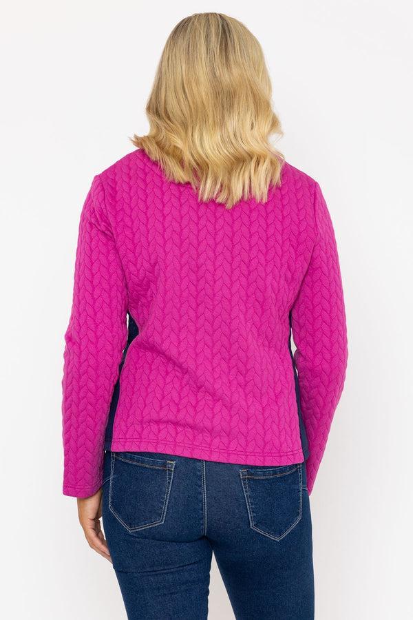 Carraig Donn Magenta Textured Contrast Jersey Jacket