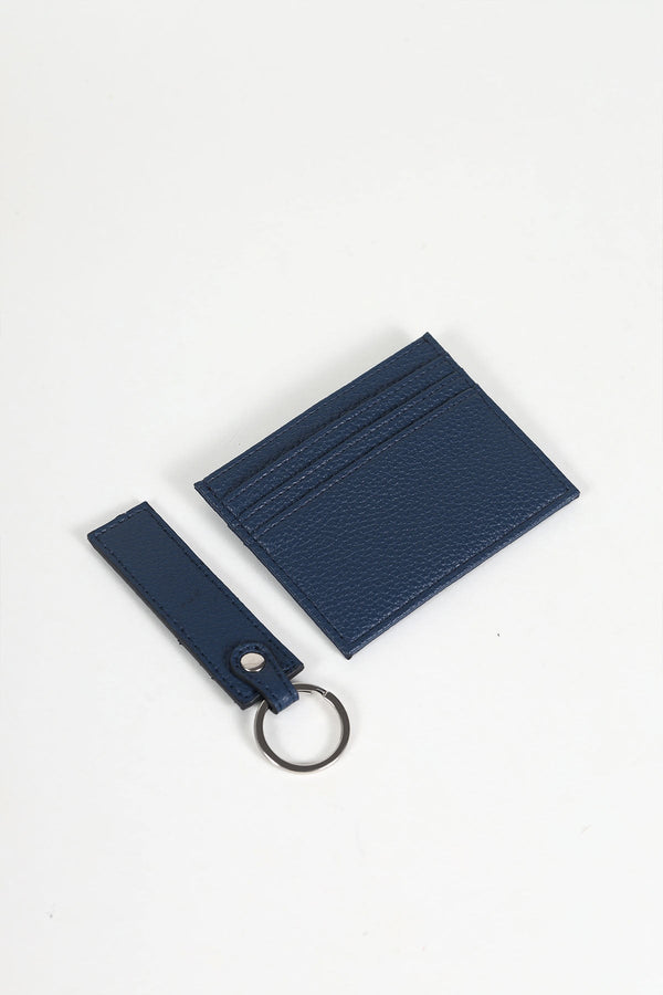carraig donn Men's Navy Card Holder & Key Ring Gift Set