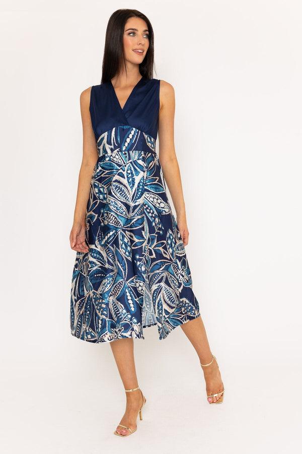 Carraig Donn Navy Print Sleeveless Eliza Midi Dress