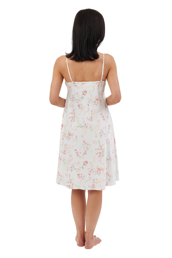 Carraig Donn Pink Floral Watercolour Satin Chemise Nightdress