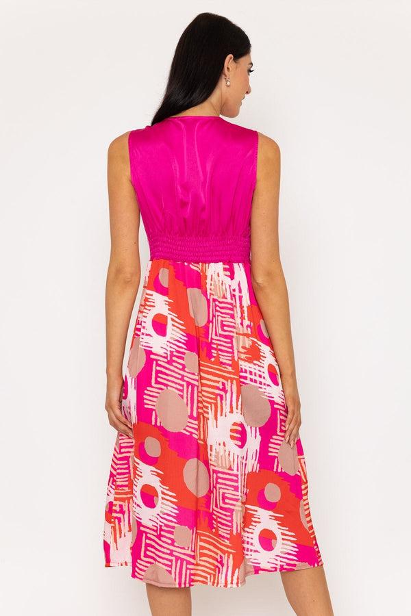 Carraig Donn Pink Print Sleeveless Eliza Midi Dress