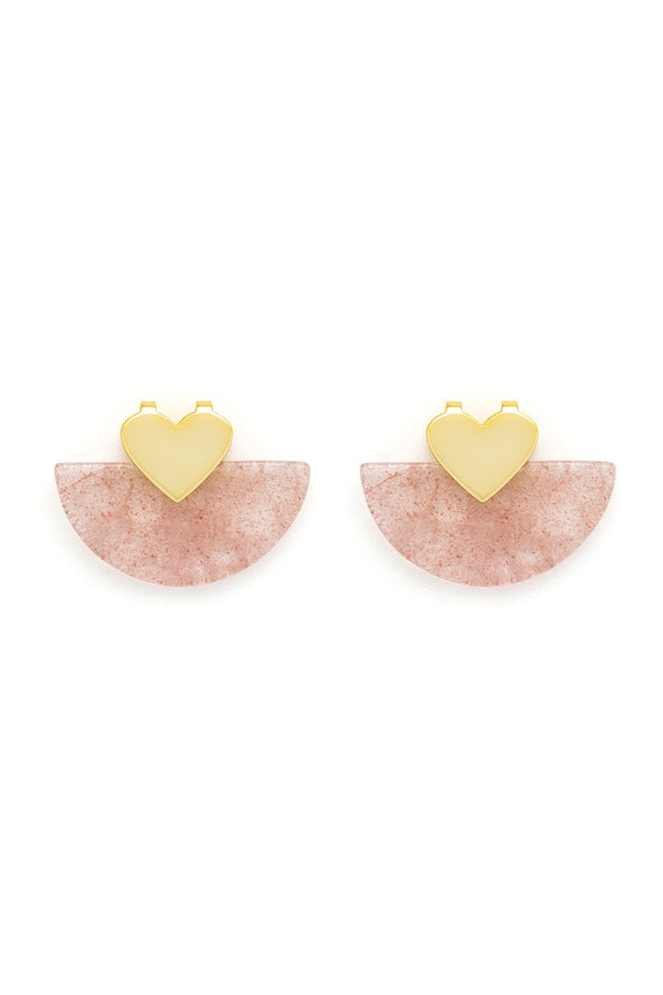 Carraig Donn Pink Quartz Semi Precious Stone Earrings