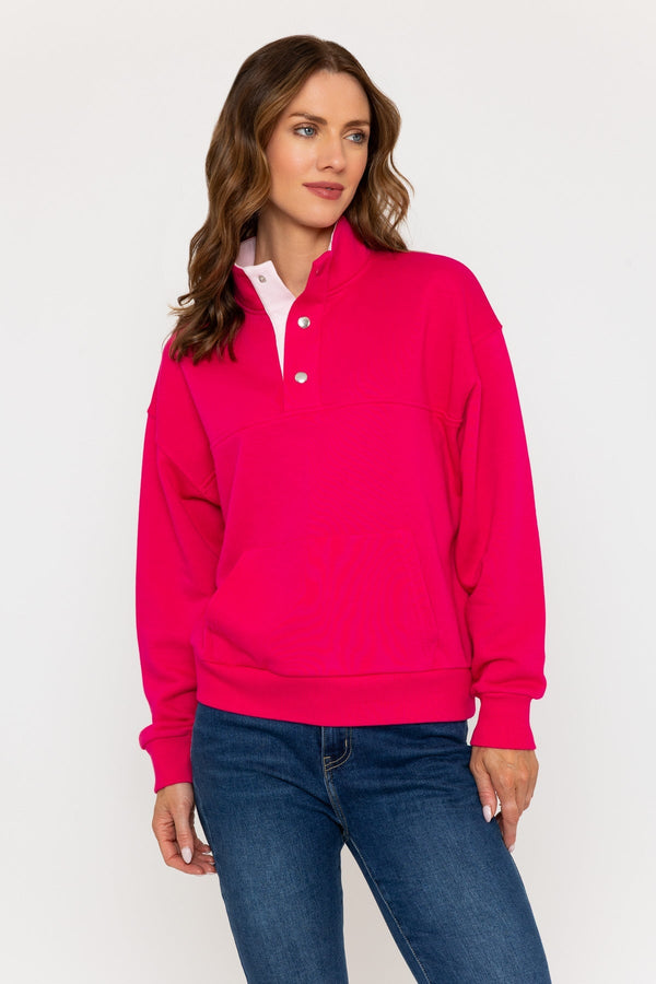 Carraig Donn Pink Sweatshirt With Snap Button Closure