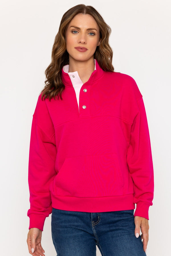 carraig donn Pink Sweatshirt with Snap Button Closure