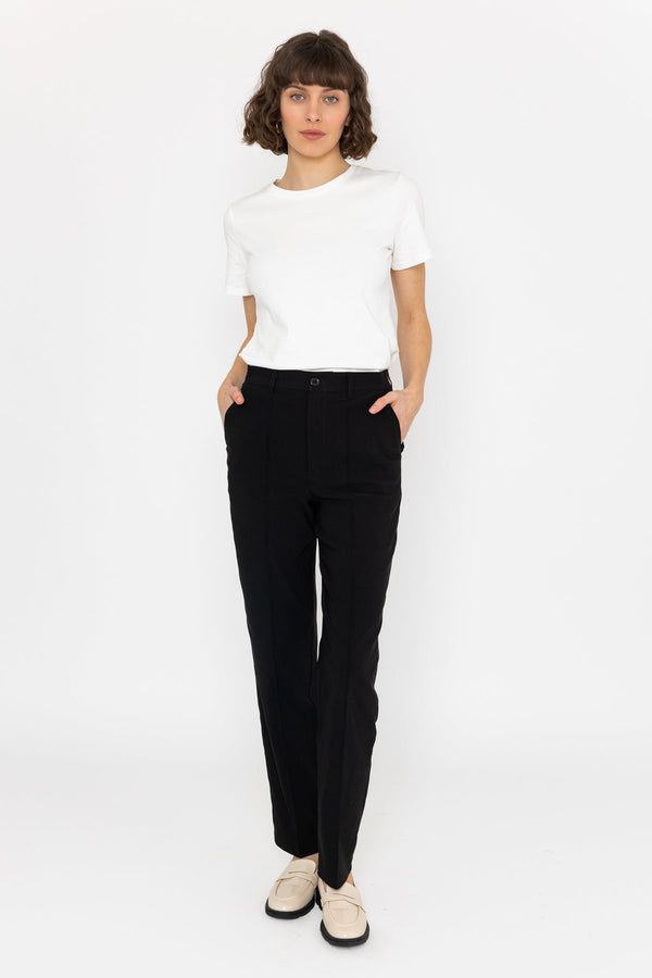 carraig donn Pleat Front Bengaline Trousers in Black