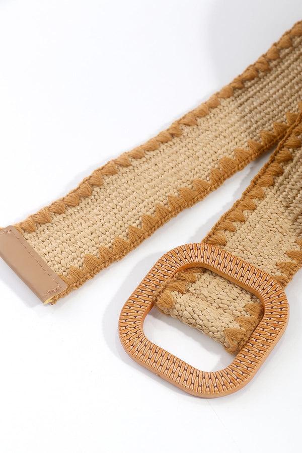 Carraig Donn Raffia Whipstitch Belt In Brown - Size S/M