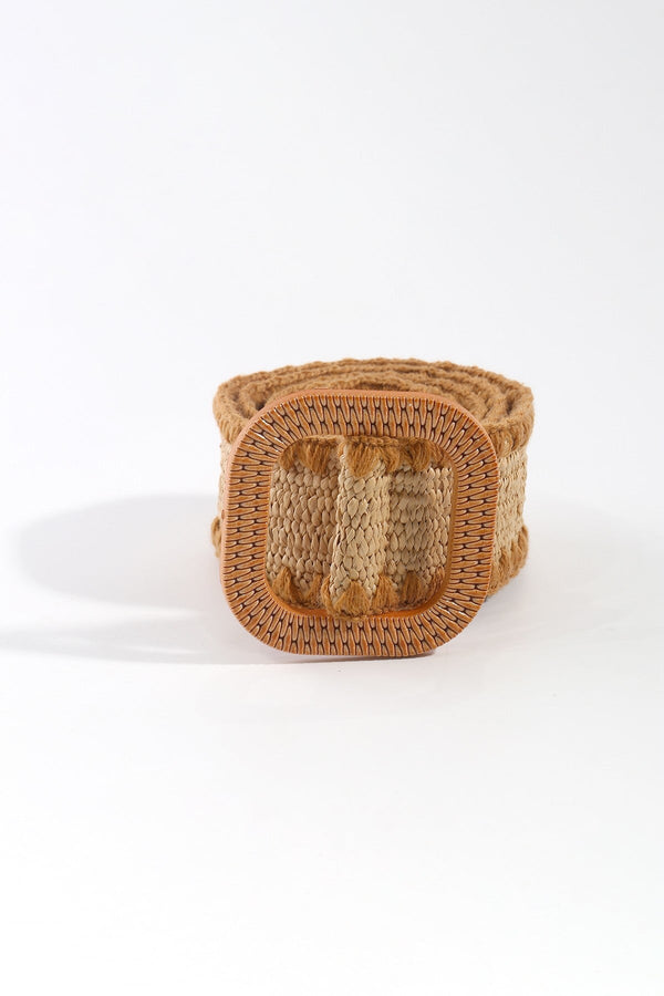 Carraig Donn Raffia Whipstitch Belt In Brown - Size S/M