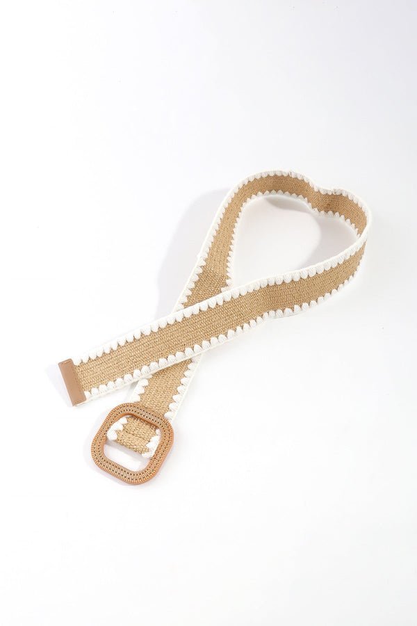 Carraig Donn Raffia Whipstitch Belt In White - Size L/XL