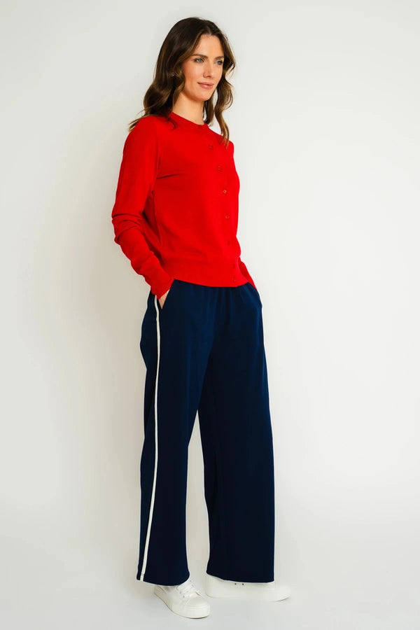 carraig donn Relaxed Fit Navy Trousers with Side Stripe
