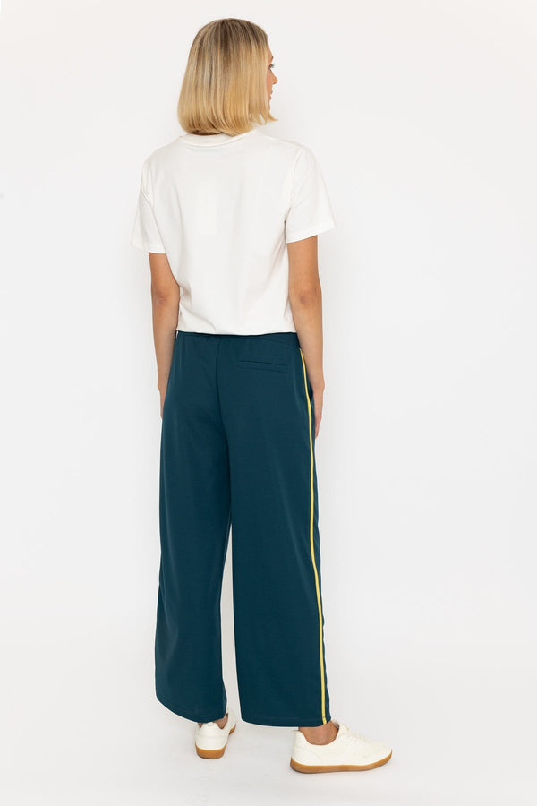 Carraig Donn Relaxed Fit Teal Trousers With Side Stripe