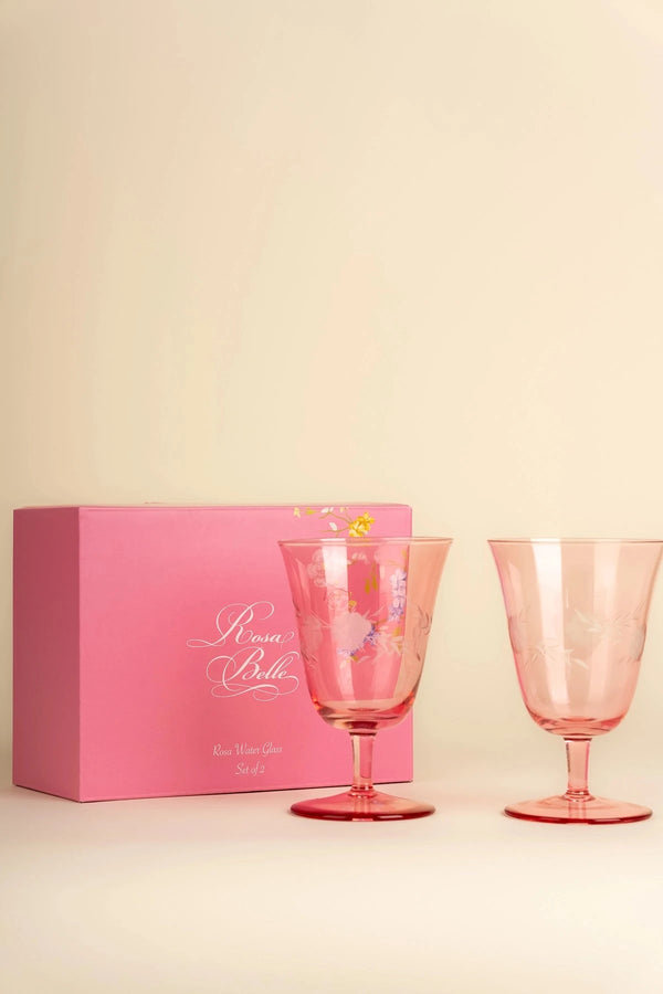 carraig donn Rosa Belle Set Of 2 Pink Water Glasses