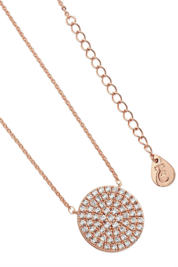 carraig donn Rose Gold Pave Full Moon Pendant Necklace