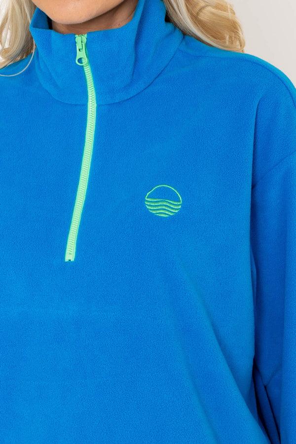 Carraig Donn Sadhbh Contrast Zip Polar Fleece In Blue