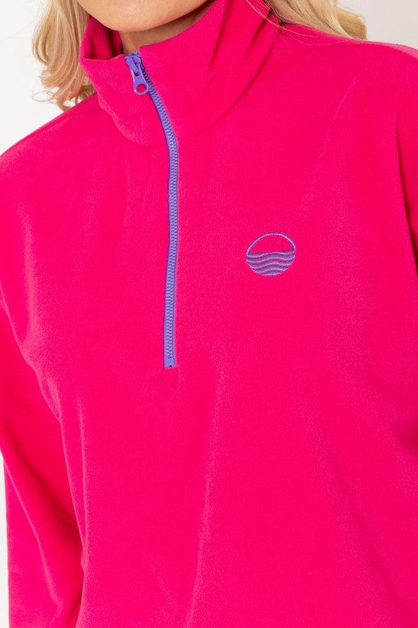 Carraig Donn Sadhbh Contrast Zip Polar Fleece In Magenta