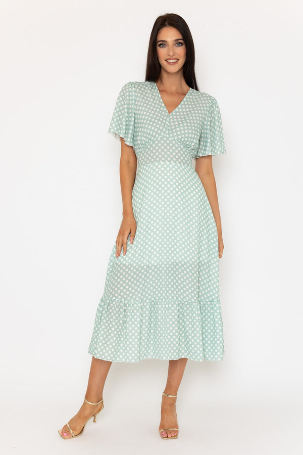 carraig donn Sage Green Short Sleeve Julia Midi Dress