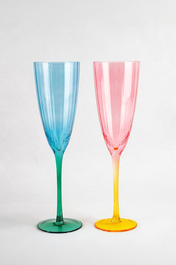 Carraig Donn Set Of 2 Eclectic Ripple Champagne Flutes
