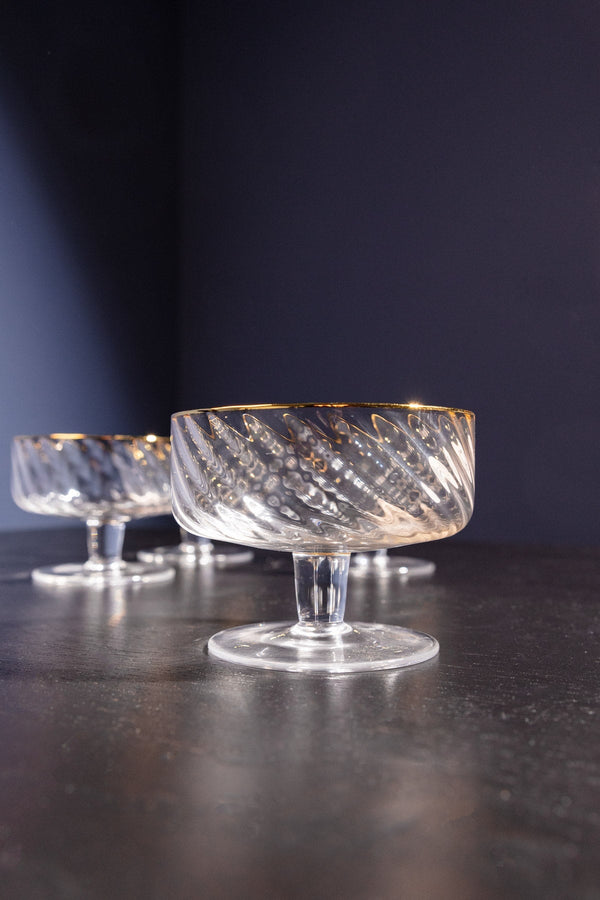 Carraig Donn Set Of 4 Aster Gold Trimmed Dessert Bowl