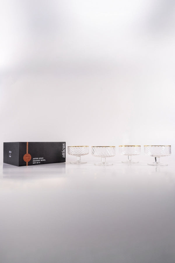 carraig donn Set Of 4 Aster Gold Trimmed Dessert Bowl