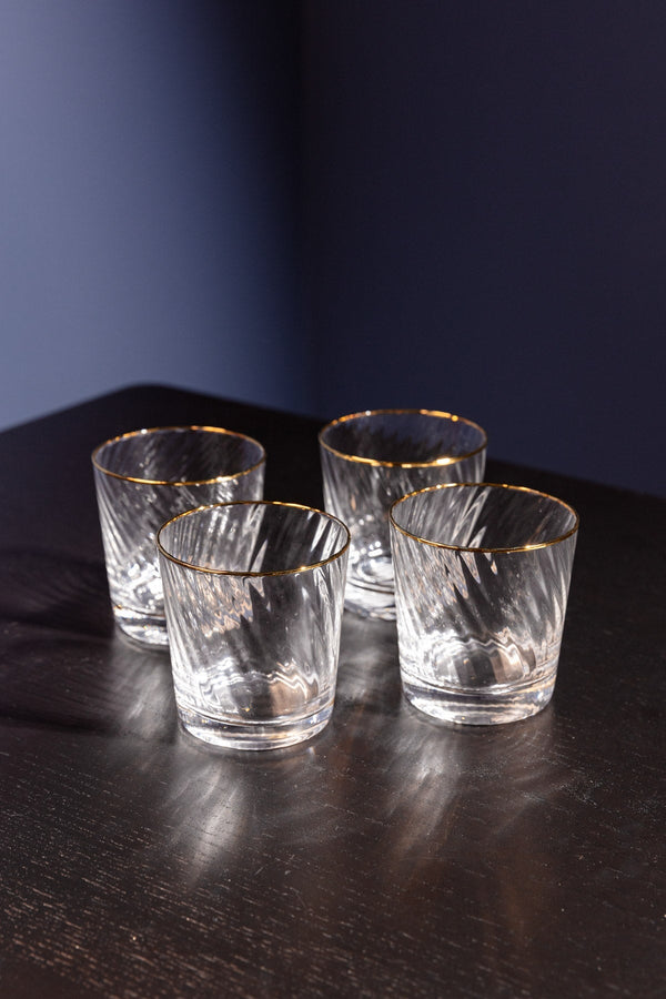 Carraig Donn Set Of 4 Aster Gold Trimmed Water Glass