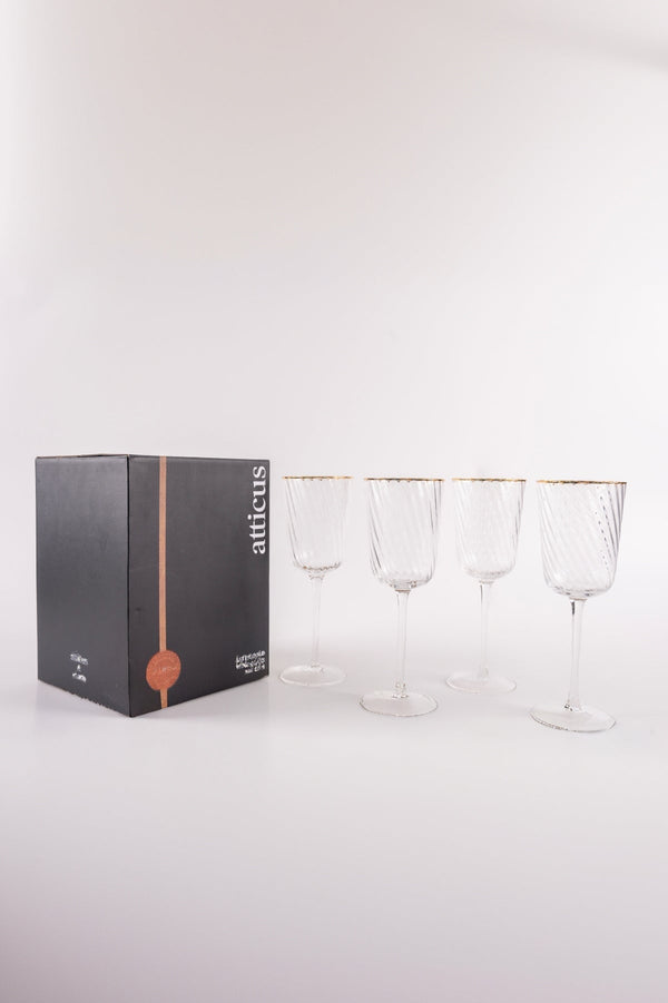 carraig donn Set Of 4 Aster Gold Trimmed Wine Glasses