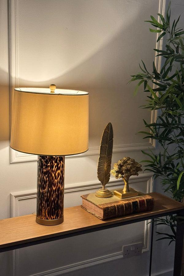 Carraig Donn Shoreditch Cylinder Shape Glass Table Lamp
