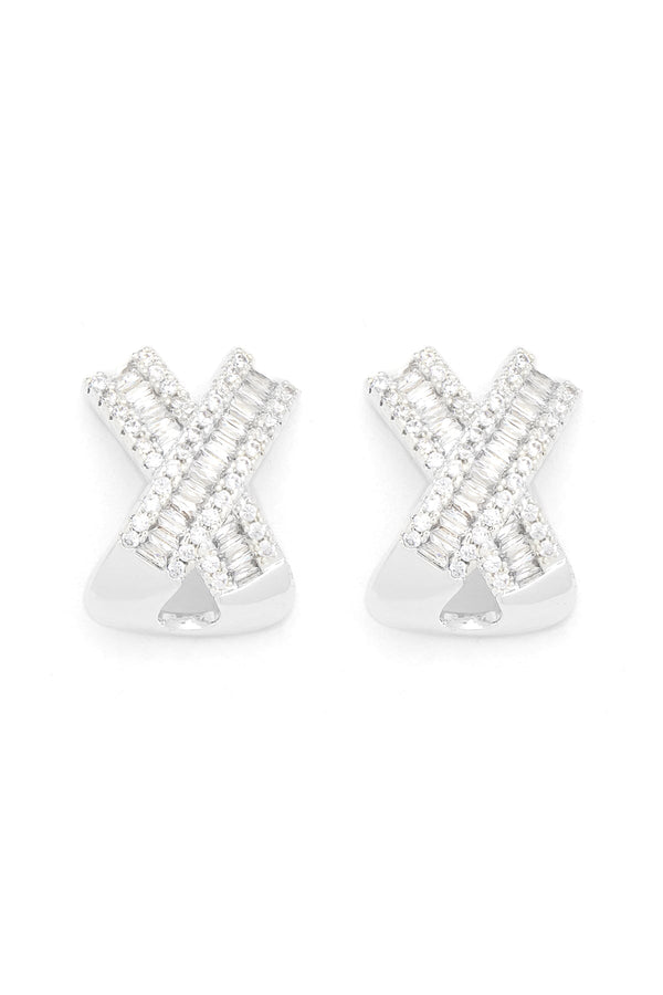 carraig donn Silver Kiss Earrings With Clear Stones