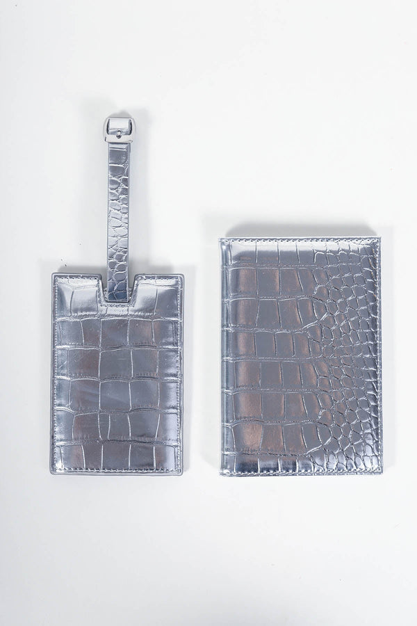 Carraig Donn Silver Passport Holder & Luggage Tag Set