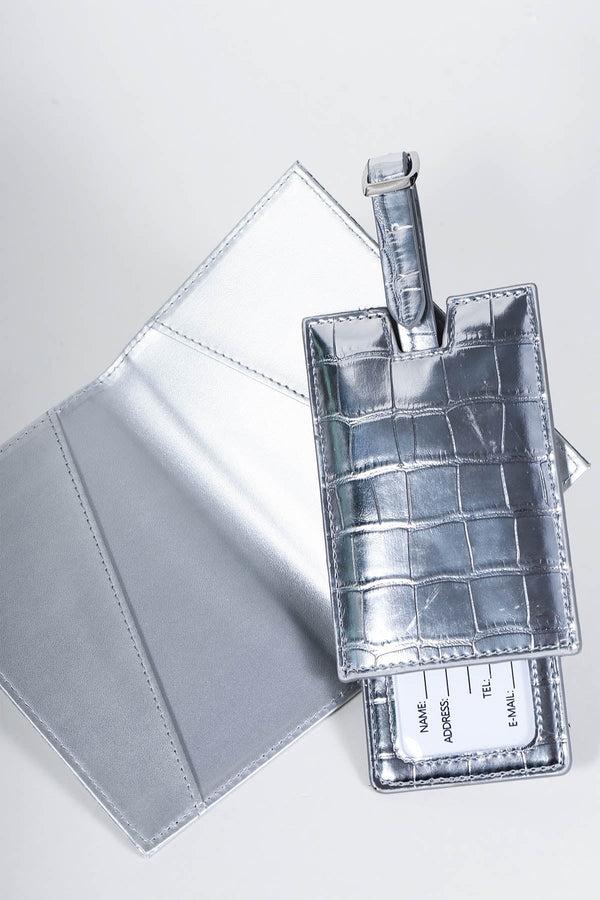 Carraig Donn Silver Passport Holder & Luggage Tag Set