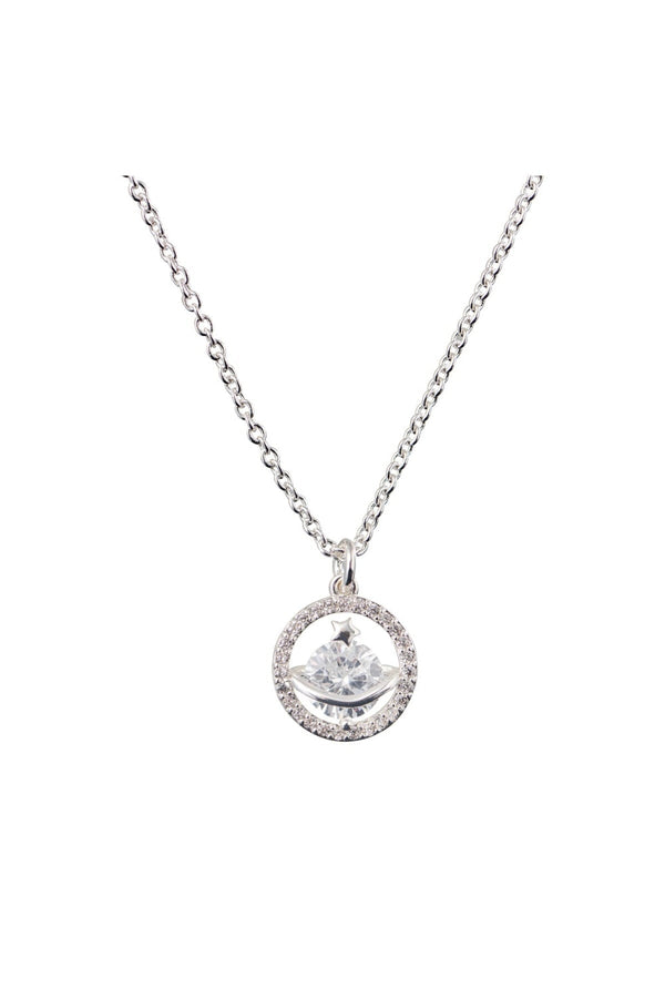 carraig donn Silver Plated Cubic Zirconia Star Pendant Necklace