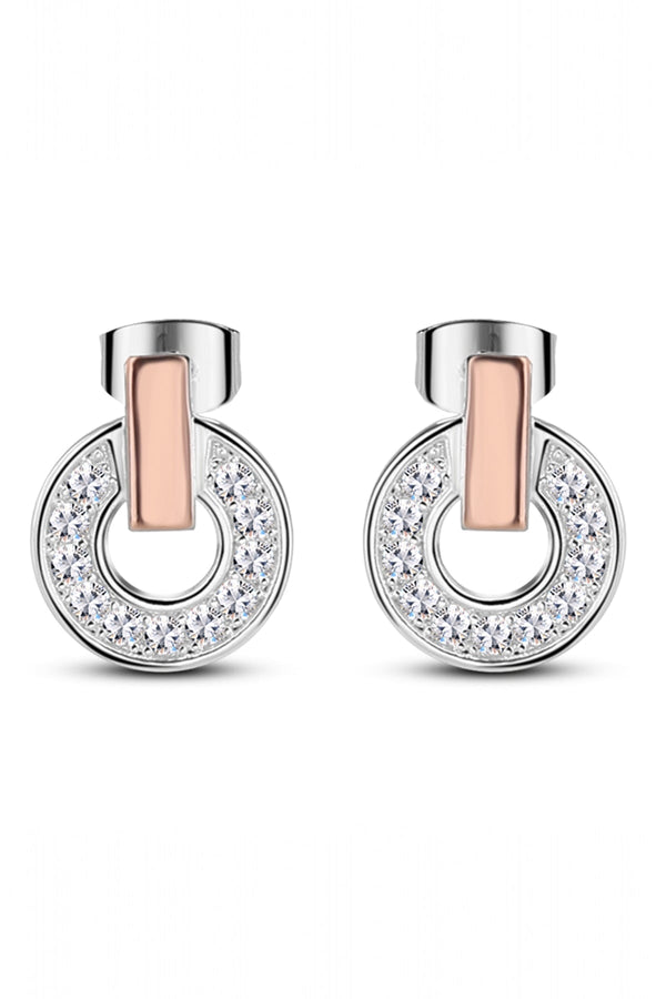 Carraig Donn Silver & Rose Gold Plated Tiamo Earrings
