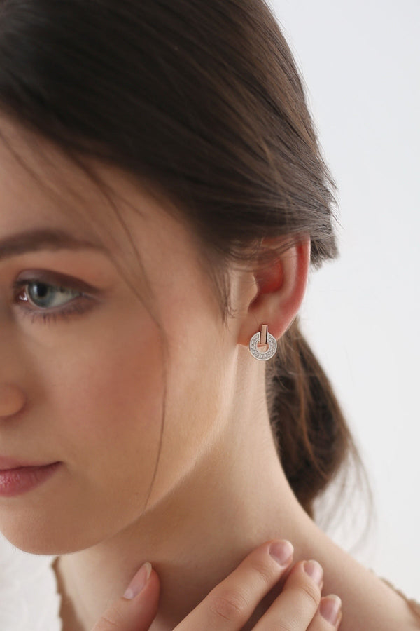 Carraig Donn Silver & Rose Gold Plated Tiamo Earrings