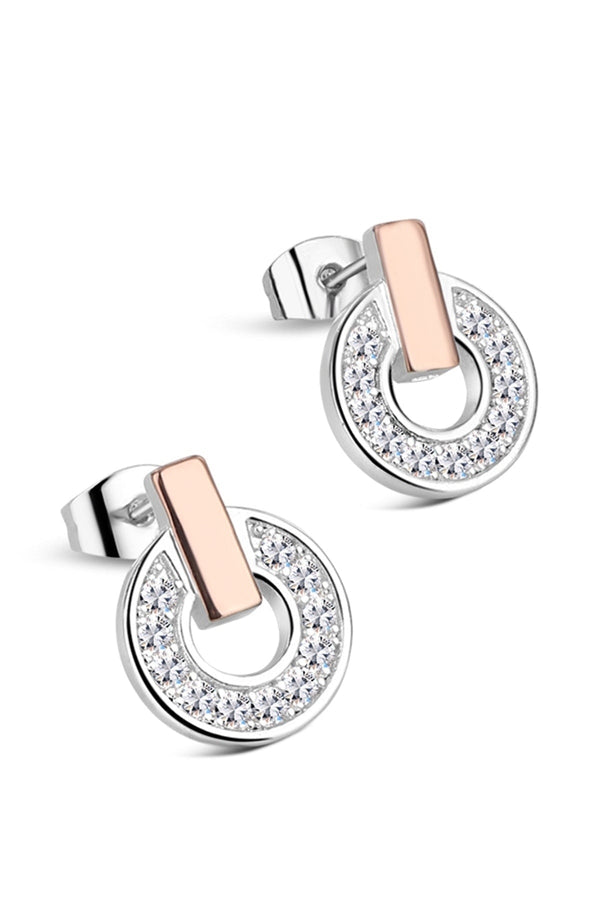 Carraig Donn Silver & Rose Gold Plated Tiamo Earrings