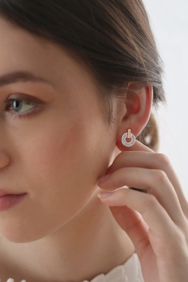 carraig donn Silver & Rose Gold Plated Tiamo Earrings