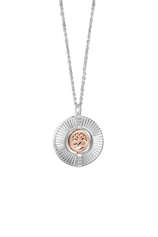 Carraig Donn Silver & Rose Gold Plated Tiamo Pendant Necklace