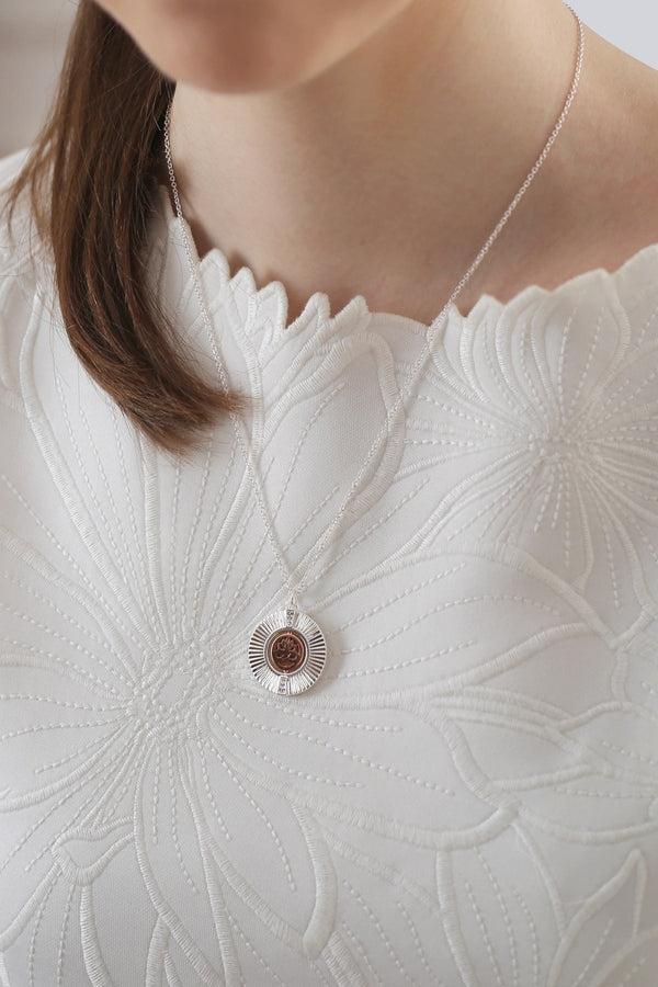Carraig Donn Silver & Rose Gold Plated Tiamo Pendant Necklace