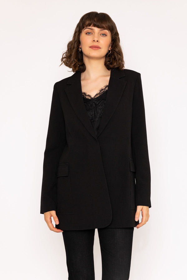 carraig donn Single-breasted Buckle Blazer in Black