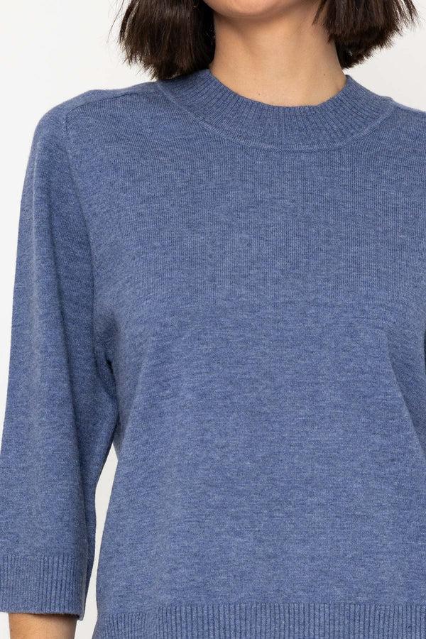 Carraig Donn Soft Touch Wide Sleeve Top In Blue Denim