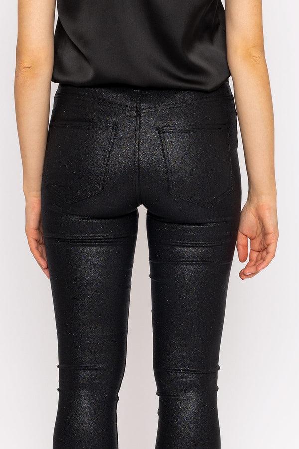 Carraig Donn Sophia Skinny Glitter Pants In Black 32"