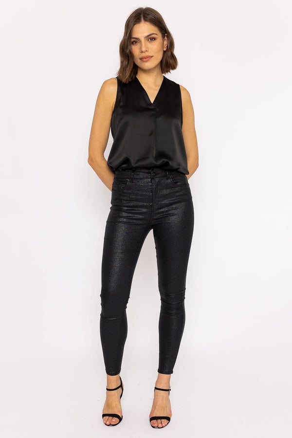 carraig donn Sophia Skinny Glitter Pants in Black 32"