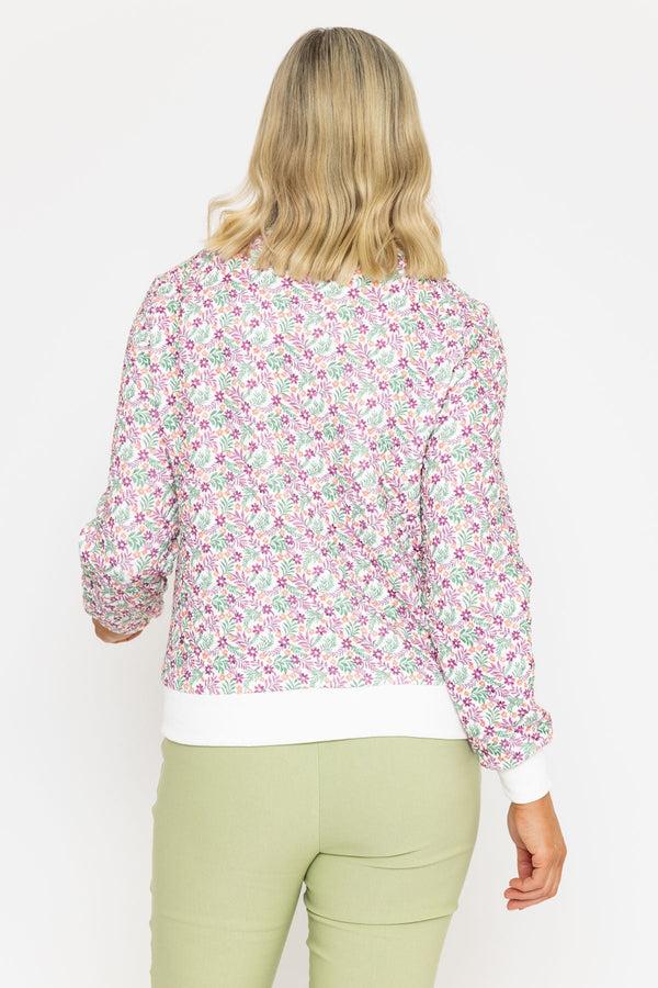 Carraig Donn Textured Rose Floral Print Bomber Jacket