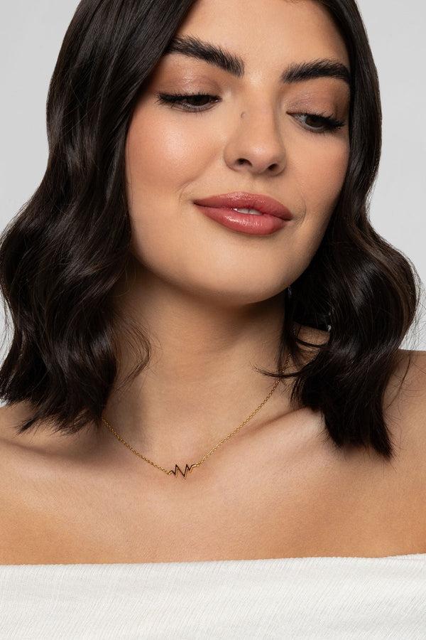 carraig donn The Pink Box Gold Lightning Strike Necklace