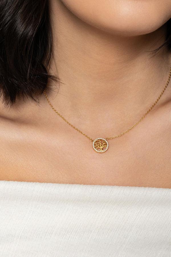 Carraig Donn The Pink Box Golden Tree Of Life Necklace