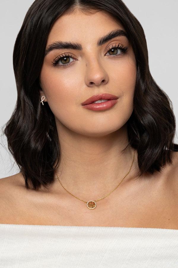 carraig donn The Pink Box Golden Tree of Life Necklace